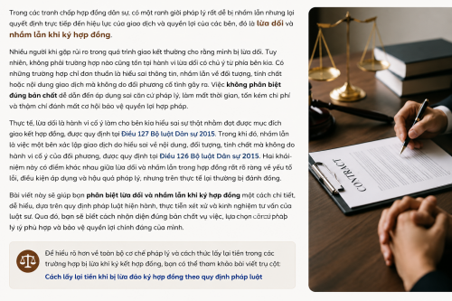 Phân biệt lừa dối và nhầm lẫn khi ký hợp đồng?